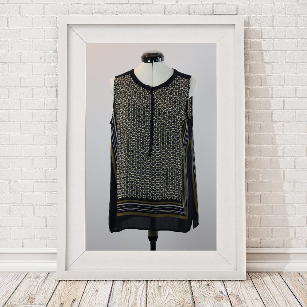 NAVY AND OLIVE TANK TOP